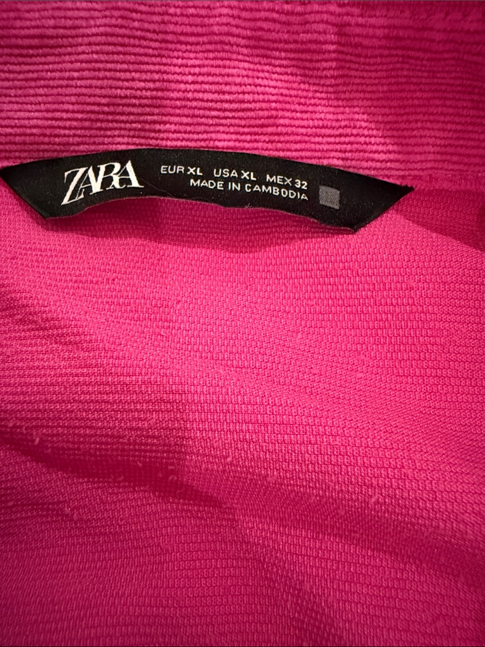 Zara Women’s Corduroy Button-Up Shirt in Fuchsia - Picture 2 of 3